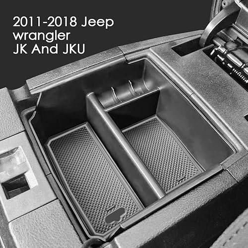 Miniatura 2 de RESTBONE Bandeja organizadora de consola central compatible con Jeep Wrangler JK y JKU 2011, 2012, 2013, 2014, 2015, 2016, 2017, 2018, accesorios