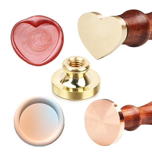 Sello de cera en blanco, 2 piezas de cabeza redonda de sello de cera en blanco, sellos de cobre redondos, cabeza de sello en blanco sin mango, gran