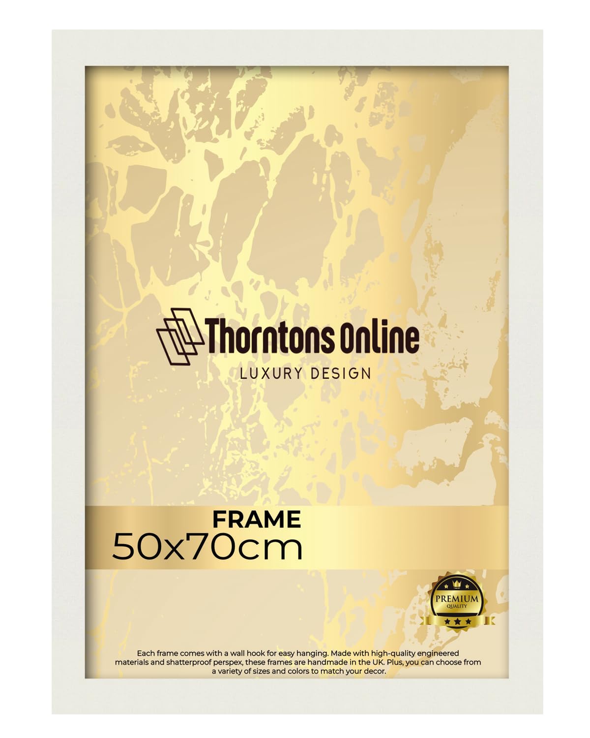 Poster Frame -White 50x70cm mdf backing with both ways hanging hooks |Picture Photo frame 70x50cm |Acrylic front | Home & Office Decor