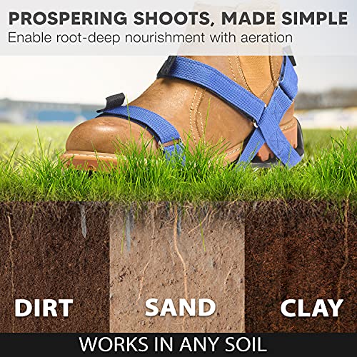 Envy Green Lawn Aerator Shoes – Ready-To-Use, Pre-Assembled – One-Size-Fits-All Gardening Shoes – Lawn Aerator With X-Strap – Lawn Aerator Spike Shoes For Lawn And Yard – Premium Tools By Envygreen #TOP5
