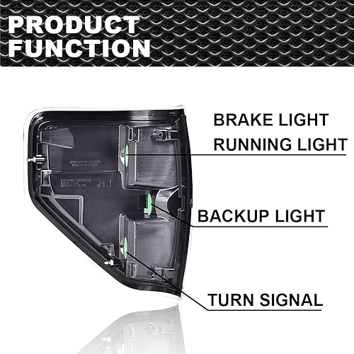 Miniatura 5 de CROSSDESIGN Luces traseras, montaje de lámparas de freno traseras sin bombillas, color negro, lado izquierdo y derecho, compatible con Ford F150