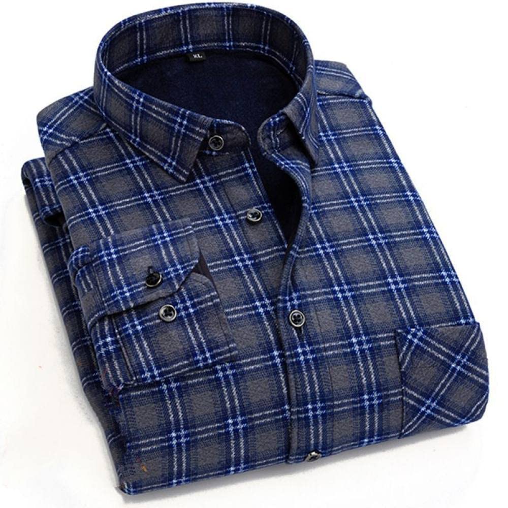 Camicia Calda Da Uomo,Camicie Da Uomo In Morbido Cotone A Maniche Lunghe Camicia In Morbido Cotone Caldo Con Colletto Alla Coreana Camicia Casual Da Esterno Adatta Per La Primavera, L'Autunno E L'In