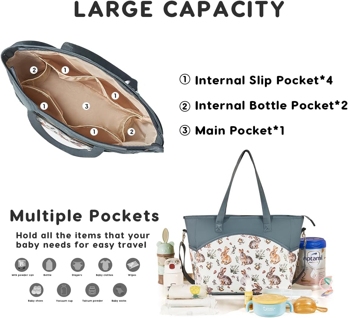 SONARIN Borsa Fasciatoio Per Neonato - Impermeabile, Grande, Con Tasca Isolante E Borsa Ciuccio - Foto 12