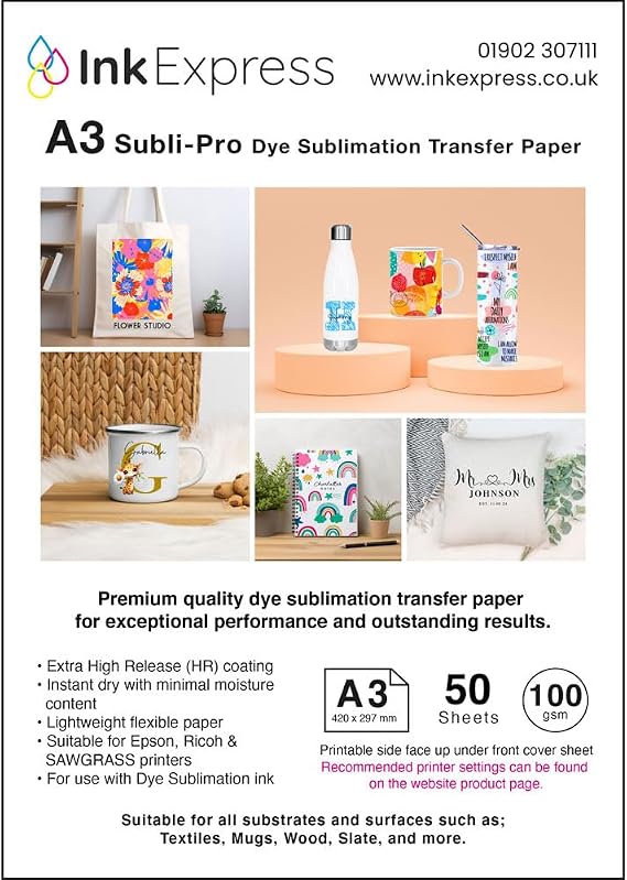 Dye Sublimation A3/A3+ Printer Bundle - Sublimation Compatible ET-14000 Inc. Inktec Sublinova Inks, Sublimation Paper & ICC Profile