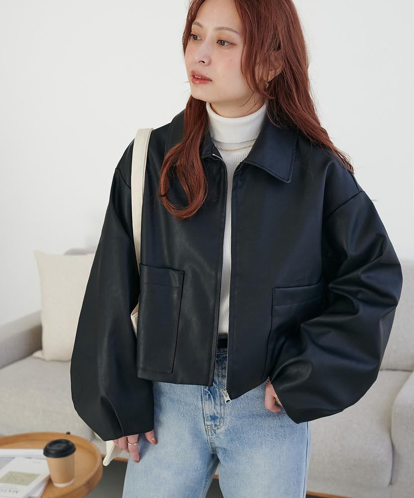 DIANTE レザーショートジャケット 黒 DIANTE レザーショートジャケット 黒 DIANTE レザーショート