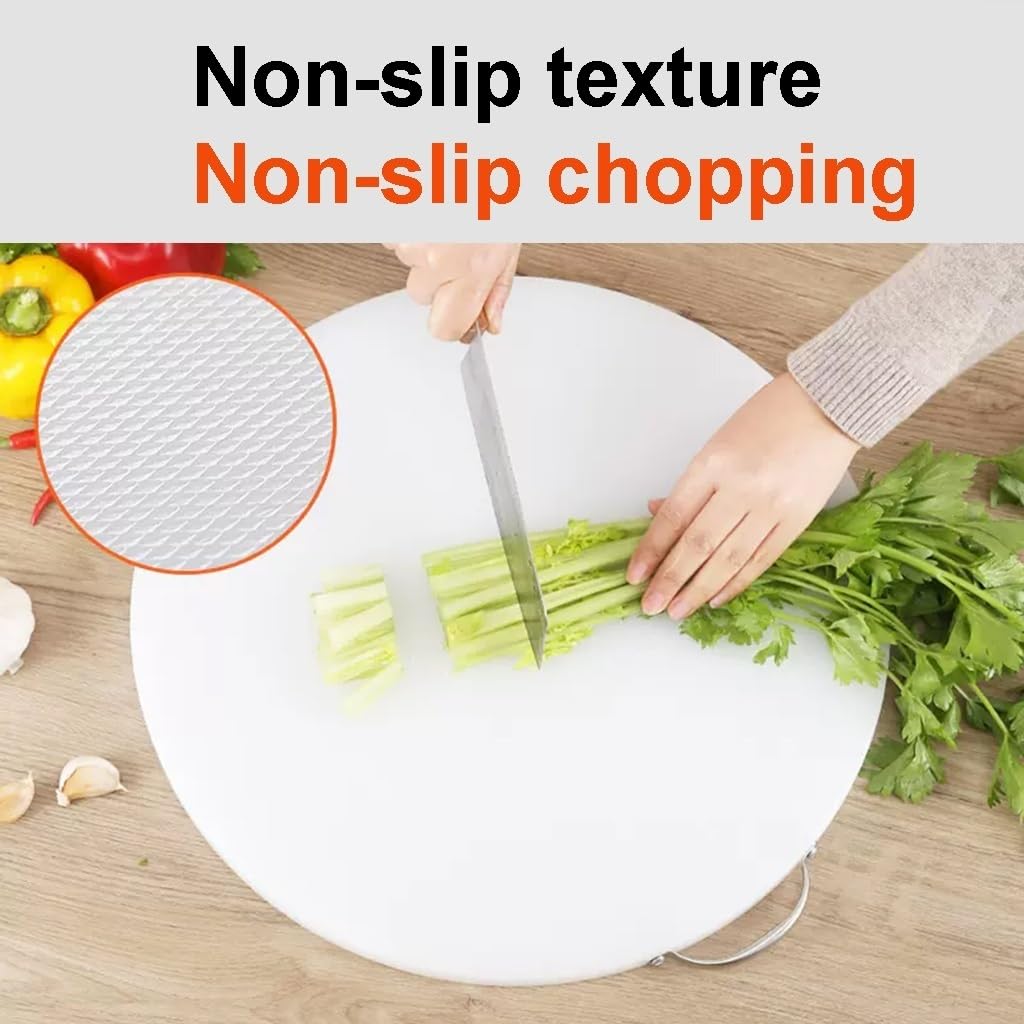 Tabla de cortar profesional de plástico de doble cara de 48 cm con asa, herramienta de cocina versátil para carne, queso, frutas y verduras, para chefs y cocineros caseros