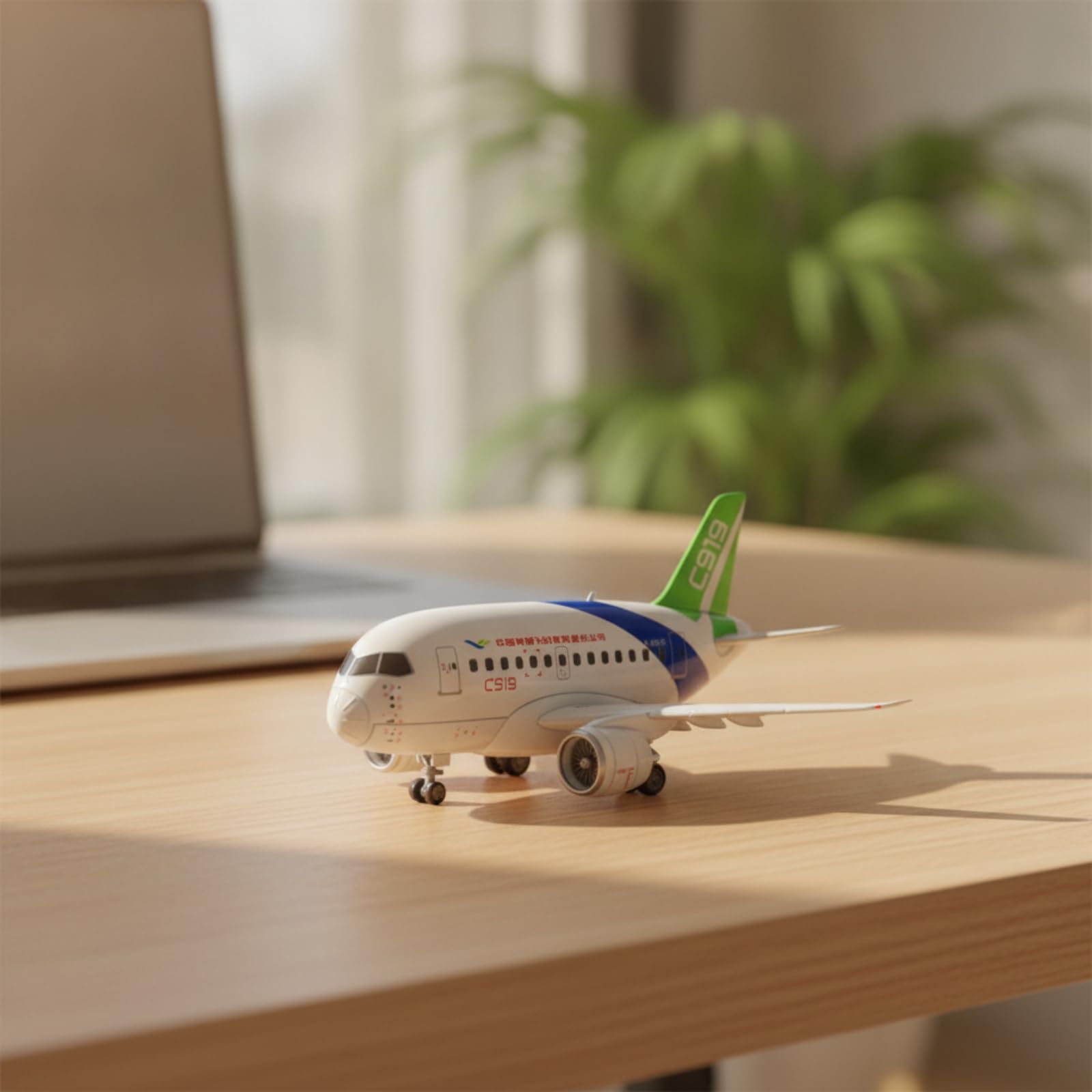 Maqueta Avión Avión Comercial Morno Caricatura Maqueta Avión Metal Tallado para Niños