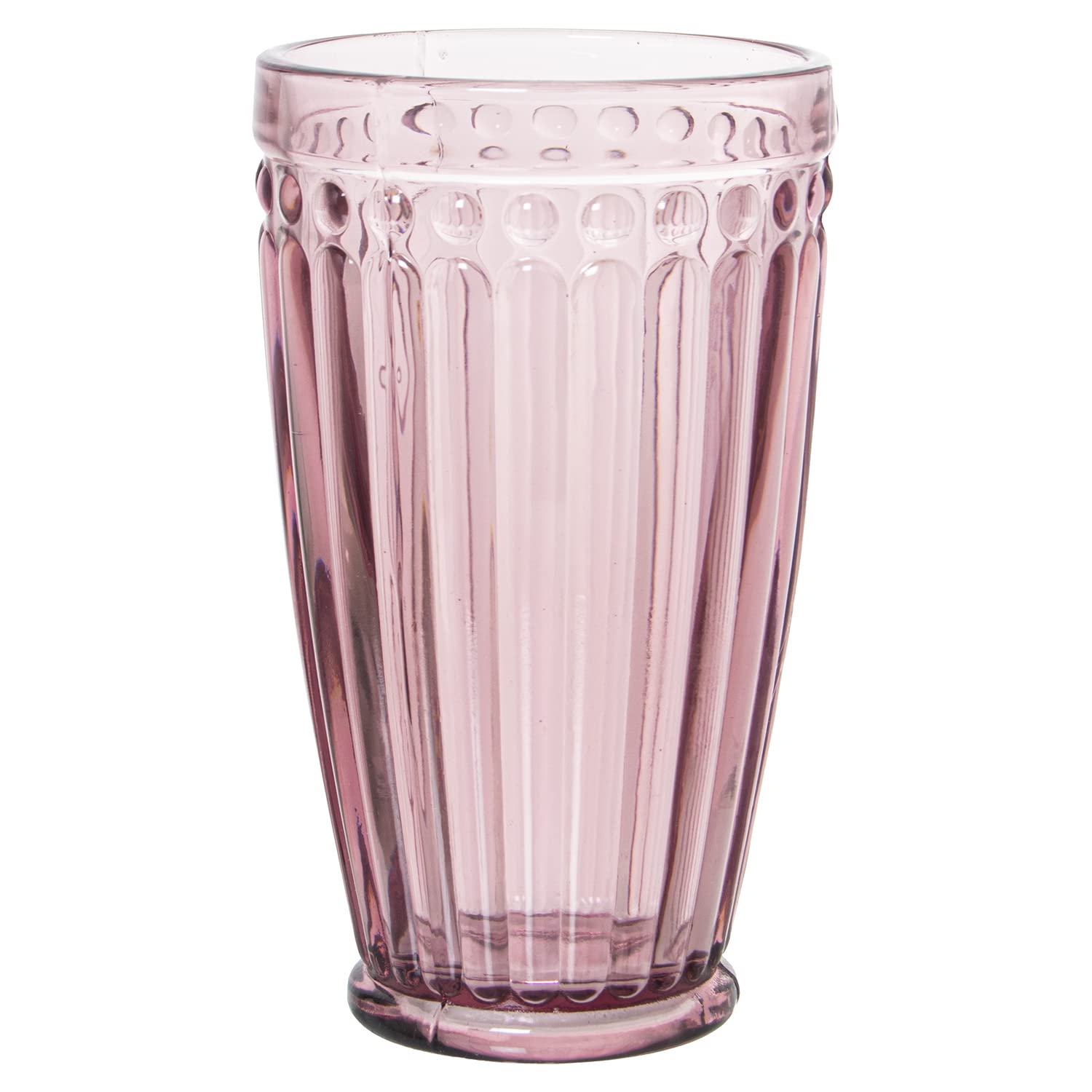 Set de 6 Vasos Altos de Cristal en Rosa ø8,5x15 cm