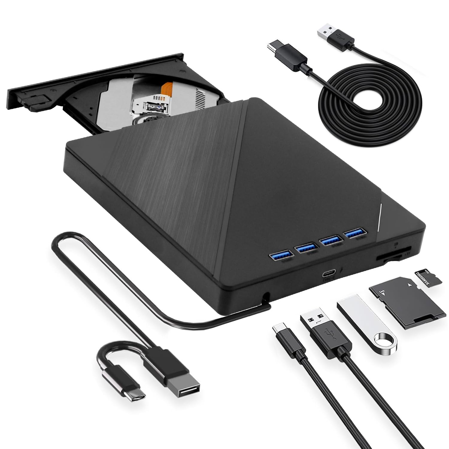 Custom Catch Lecteur Optique Blu - Ray Externe 7 en 1 Lecteur DVD/BD/CD, Lecteur Optique Blu - Ray usb3.0 Type - c3d, pour Windows XP / 7/8 / 10/11