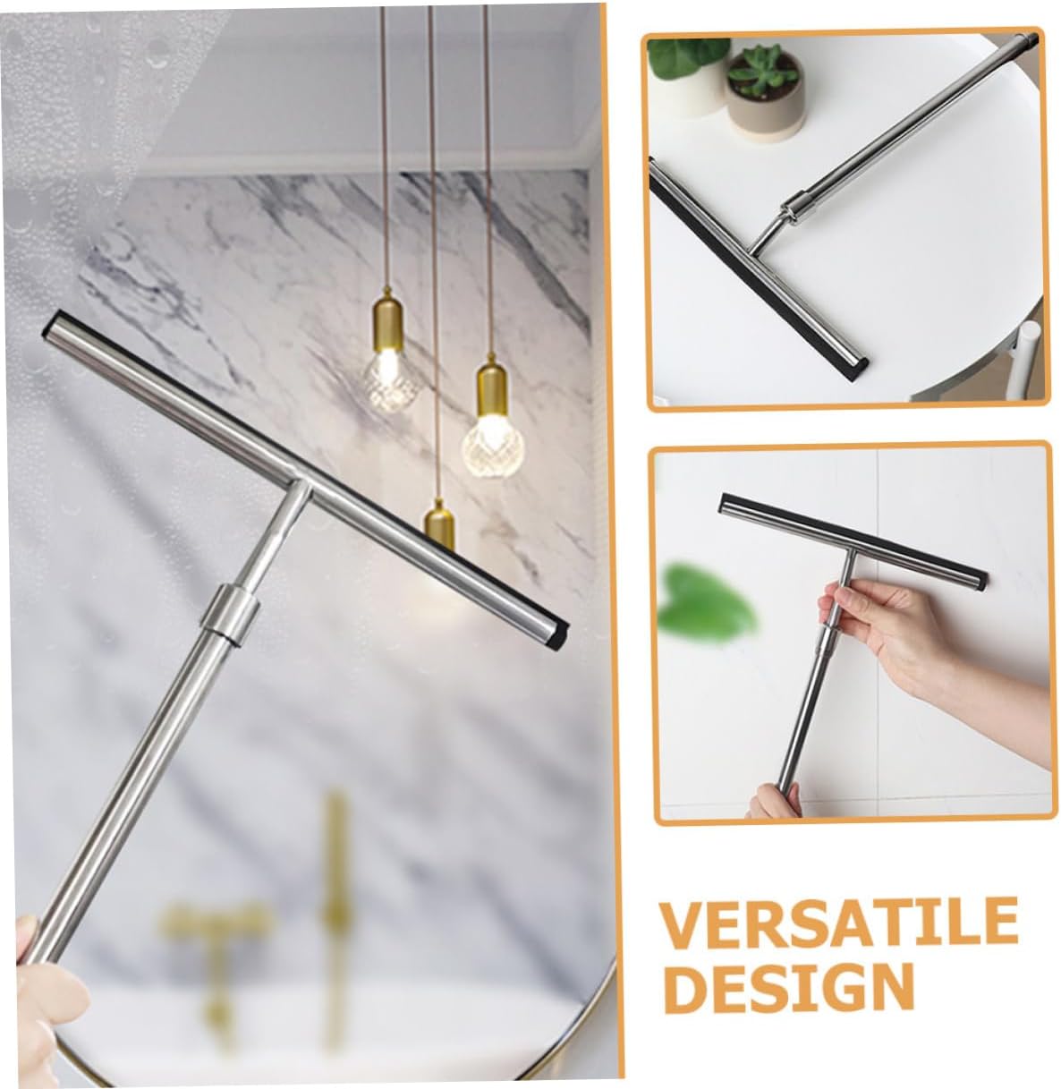 Multi-Purpose Squeegee Cleaner 23 Long Handle for Shower Glass Door Window Car Window Squeegee