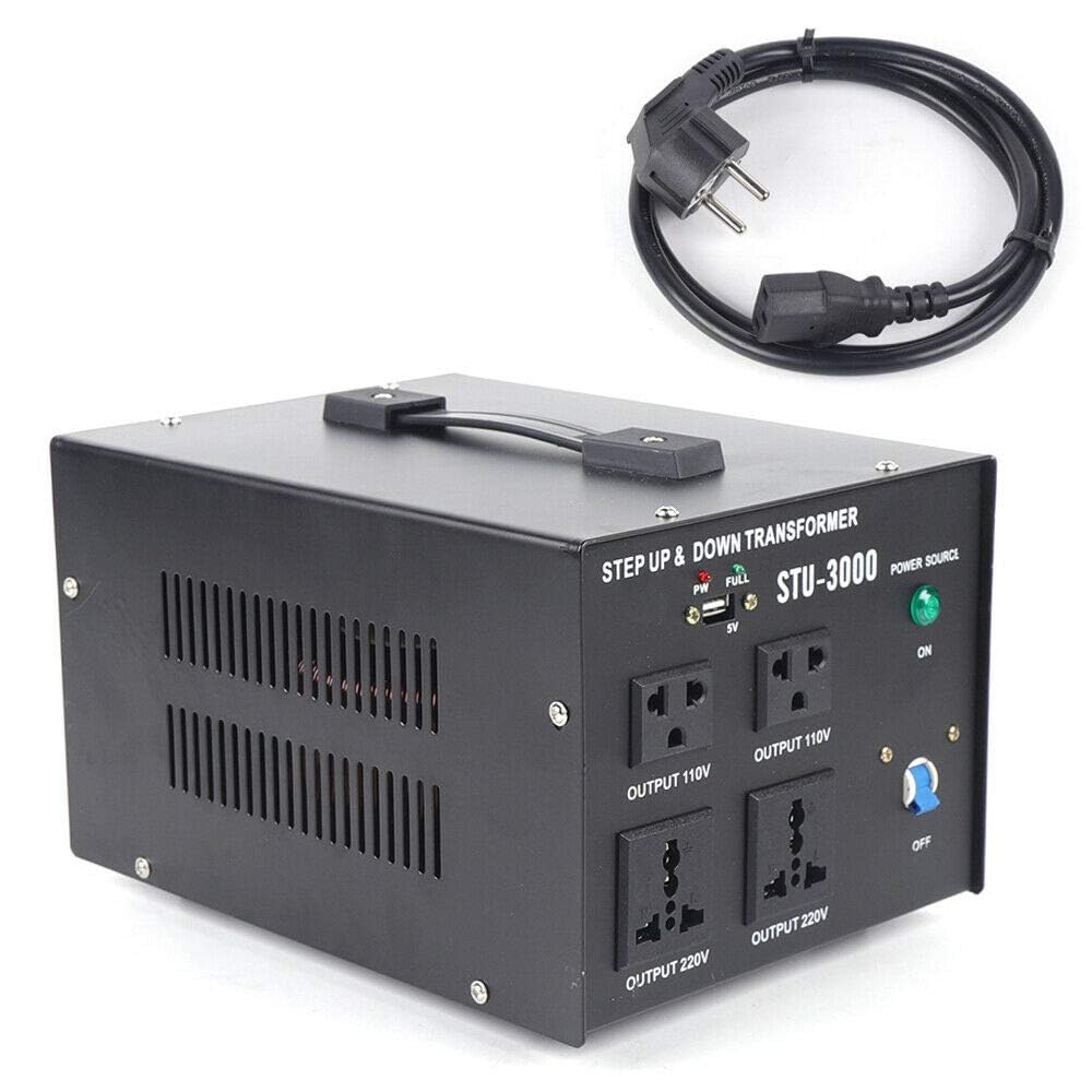 Transformador de voltaje de 3000 W, voltaje 220 V, 110 V, con puerto USB
