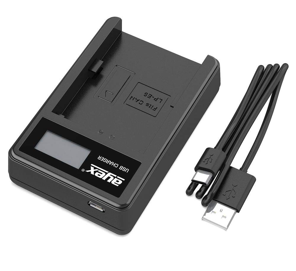 Caricatore USB Ayex Per Batterie Canon LP-E6 – Con Indicatore LCD, Per EOS R5 R6 90D 80D 5D Mark IV, Ricarica Da Power Bank O Laptop - 3