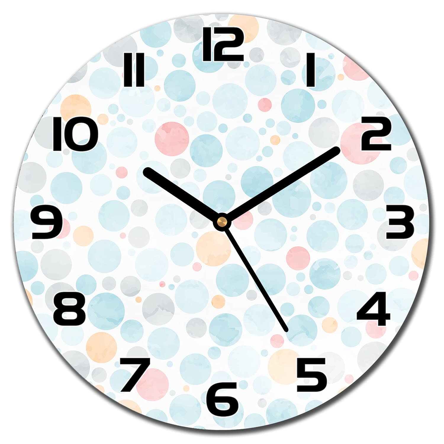 Horloge en verre lisible Coloray aiguilles noires cuisine et salon