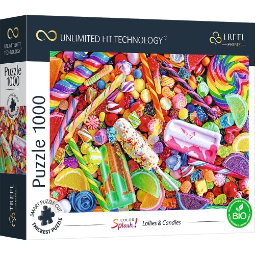 Trefl Prime - Uft Puzzle Color Splash: Lollies & Candies - 1000 Piezas, Cartón Más Grueso, Bio,...