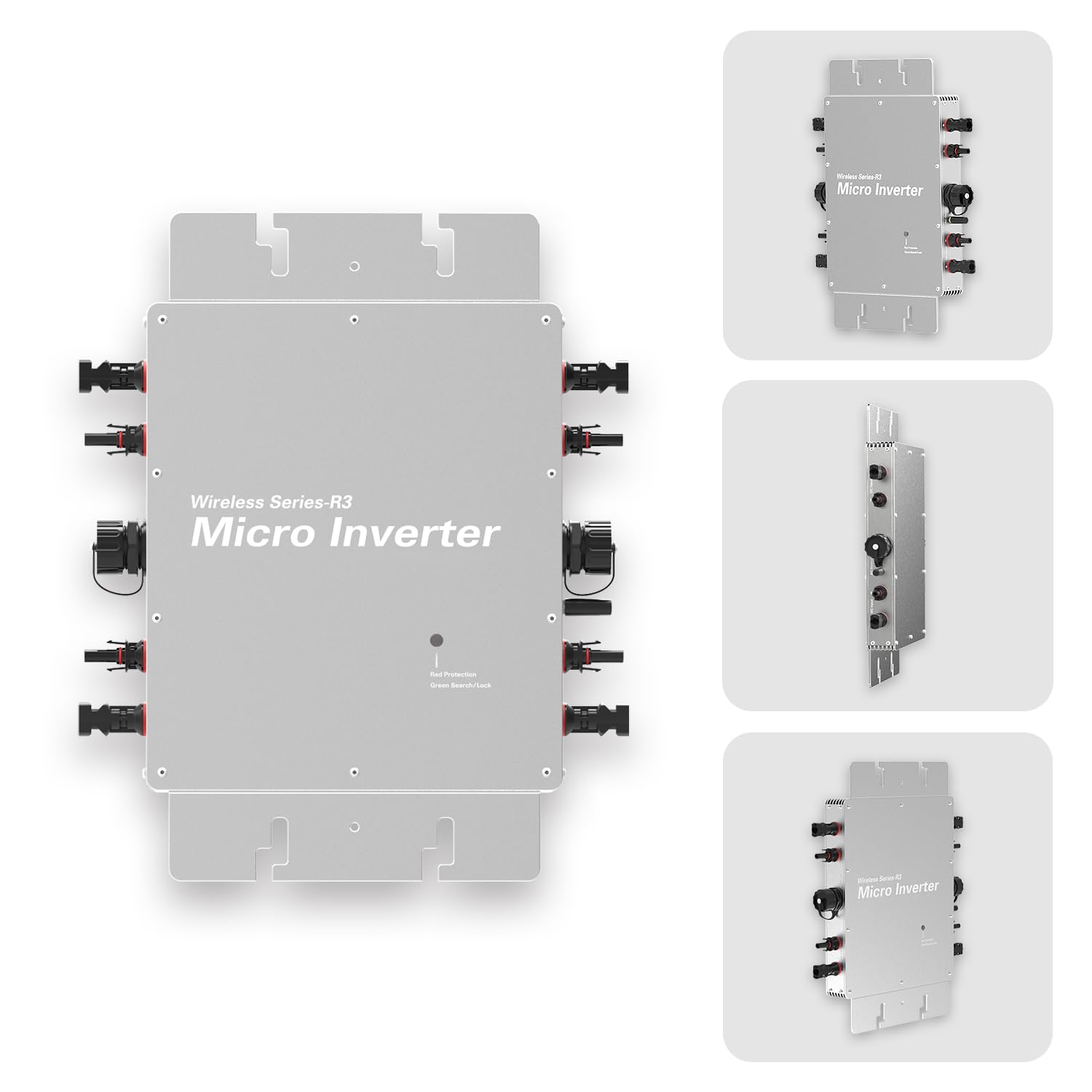 Invertitore fotovoltaico ad alta efficienza – Invertitore sinusoidale accoppiato alla rete, controllo intelligente WiFi, DC 30 – 60 V a AC 120/230 V, varianti di potenza 1200 – 1600 W