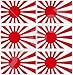 JAPON Japonaise Drapeau Soleil Levant, JMSDF Force d'Autodéfense Maritime du Japon, 40mm Vinyle Autocollants, x6 Stickers