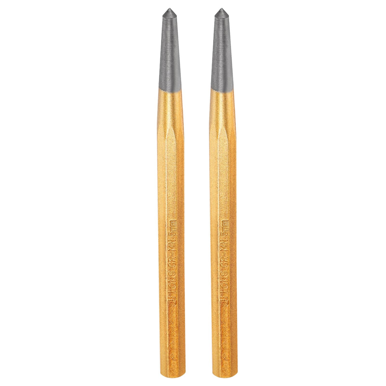 sourcing map 2pcs Center Punch 5mm(1/5") 150mm Length Metric Non-marring Alloy Steel Cylindrical Alignment Punch Drive Pin Tools for Automotive Watch Repair Jewelry Craft