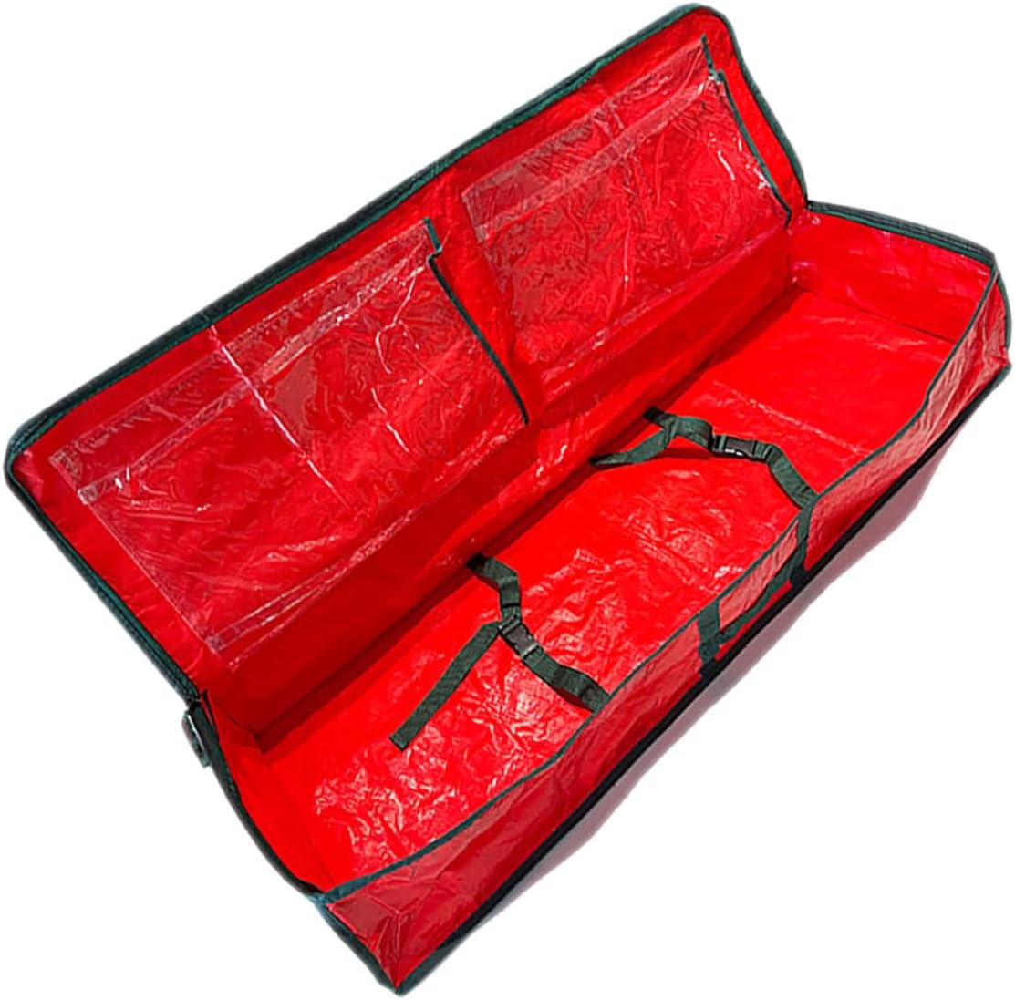 MAGICLULU Christmas Tree Storage Bag 120x36x13cm Waterproof Organizer Pouch Red Zippered Carrying Case for Holiday Tree and Wrapping Paper Storage