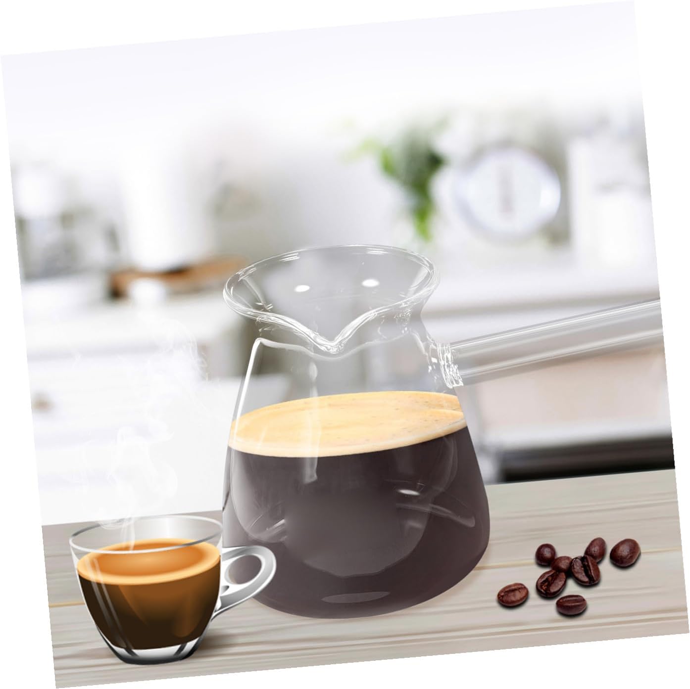 DOITOOL 1pc Side Handle Coffee Maker Home Use Pot Side Handle Kettle Kitchen Kettle Coffee Pot Glass Tea Tea Tea Steaming Household Glass Household Tea