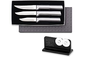 Cutlery S01 WOW Paring Knives and Ultimate R119 Rada Knife Sharpener Set