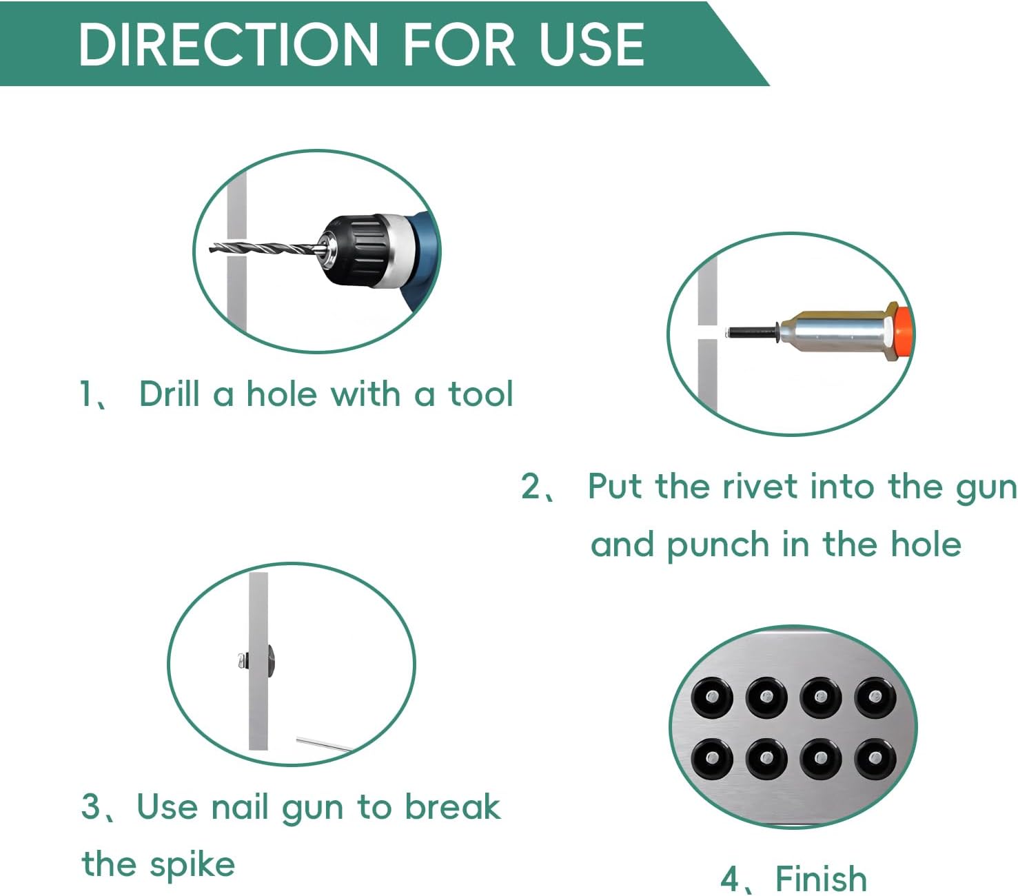 120Pcs black 5/32" x 5/16" inch Aluminum Blind Rivets,which can be used for fastening metal, wood, plastic, and composite materials.