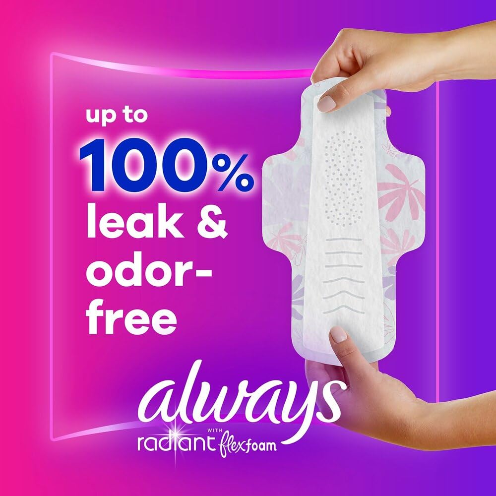 Always Radiant Pads with Wings, Scented (Pack of 4)