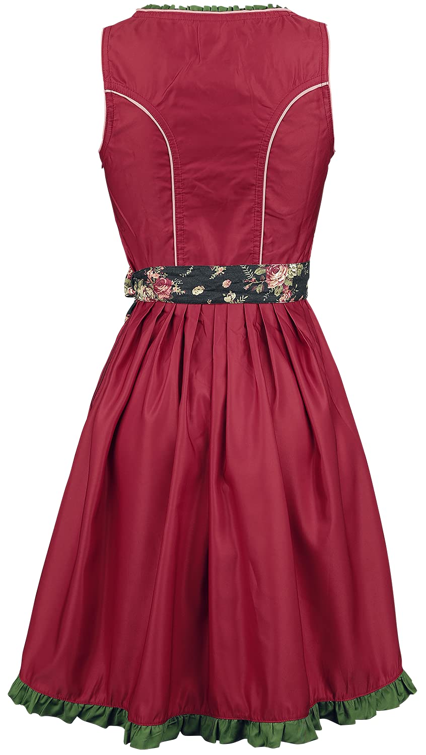 Luxus Designer Dirndl mit Schürze Kleid Dirndkleid Oktoberfest Tracht Trachtenkleid Spitze Denim Blumenprint Paspelierung Rüschen