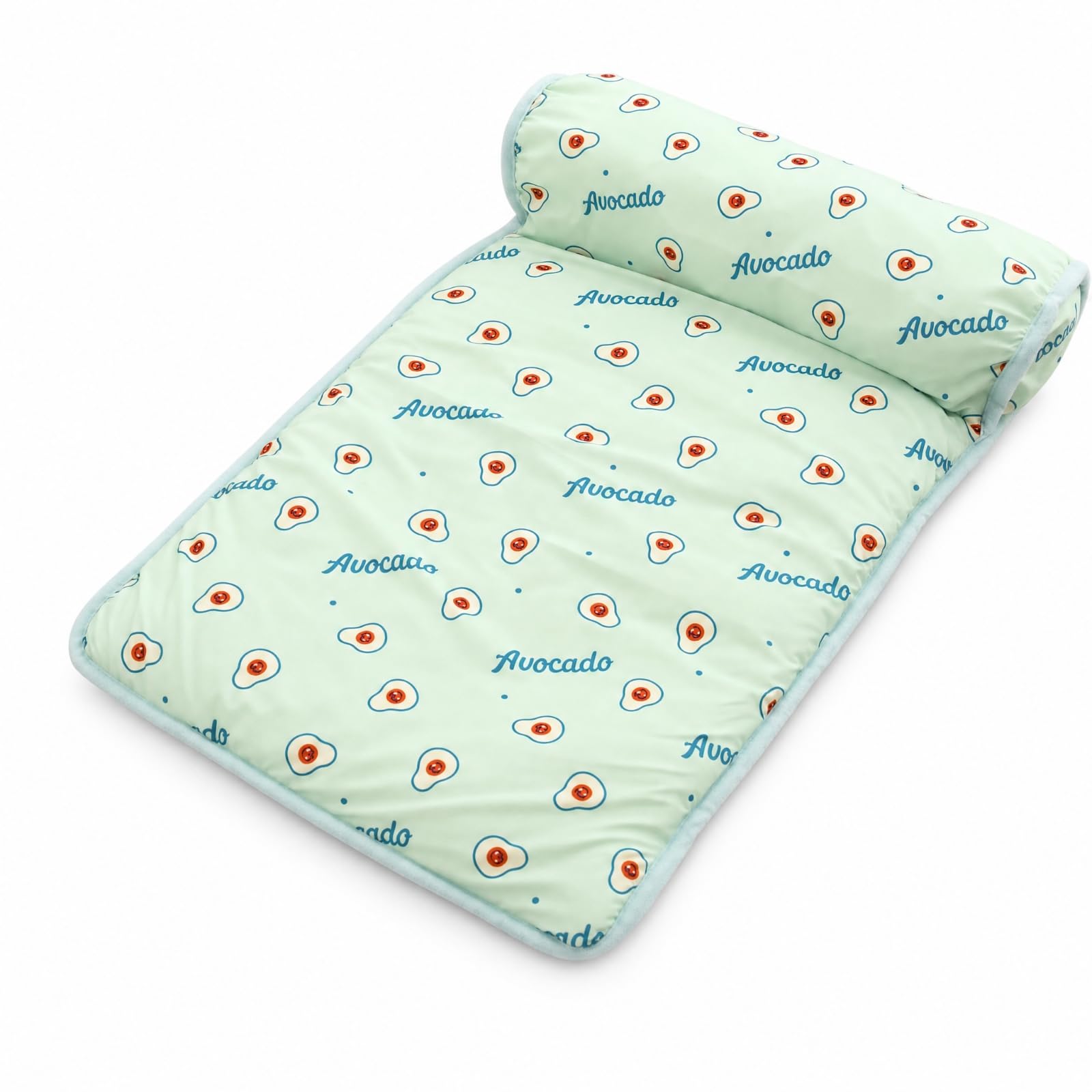 Cama estera para mascotas grandes con cojín reposacabezas y tejido resistente de 60x80