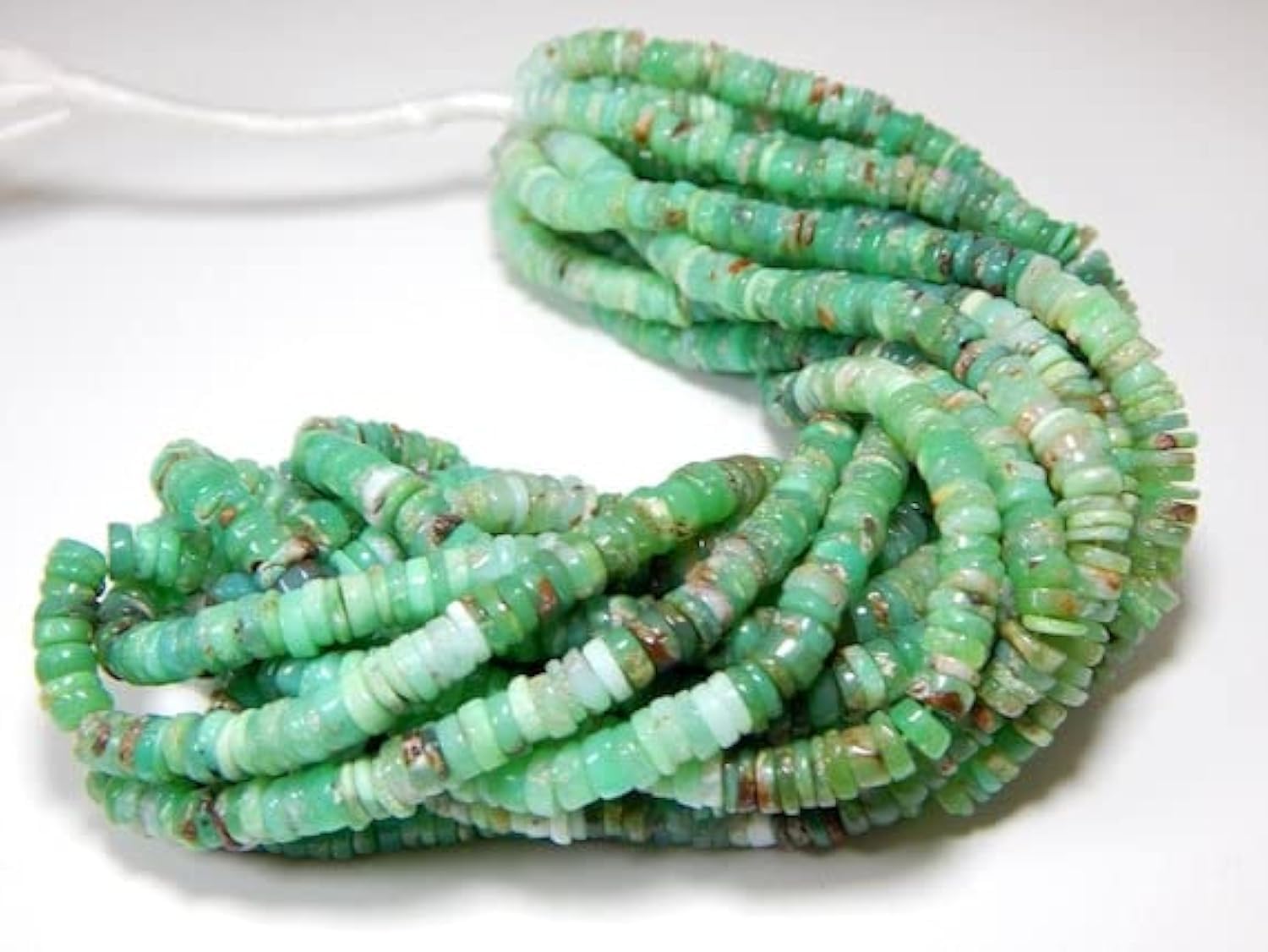 Chrysoprase perles heishi de 6mm en pierre naturelle pour création de bijoux de luxe