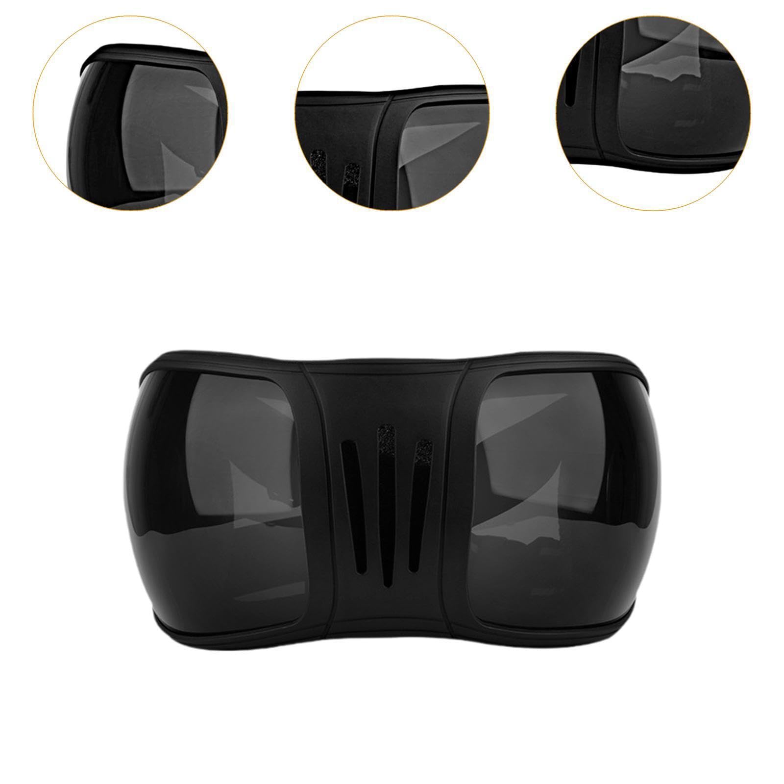 Lunettes de colorées pour Chevaux pour assurant Une maximale Contre la poussière, Le Vent et Les UV, Tout en offrant Un Ajustement Confortable, Noir et Gris, 15 x 27 cm