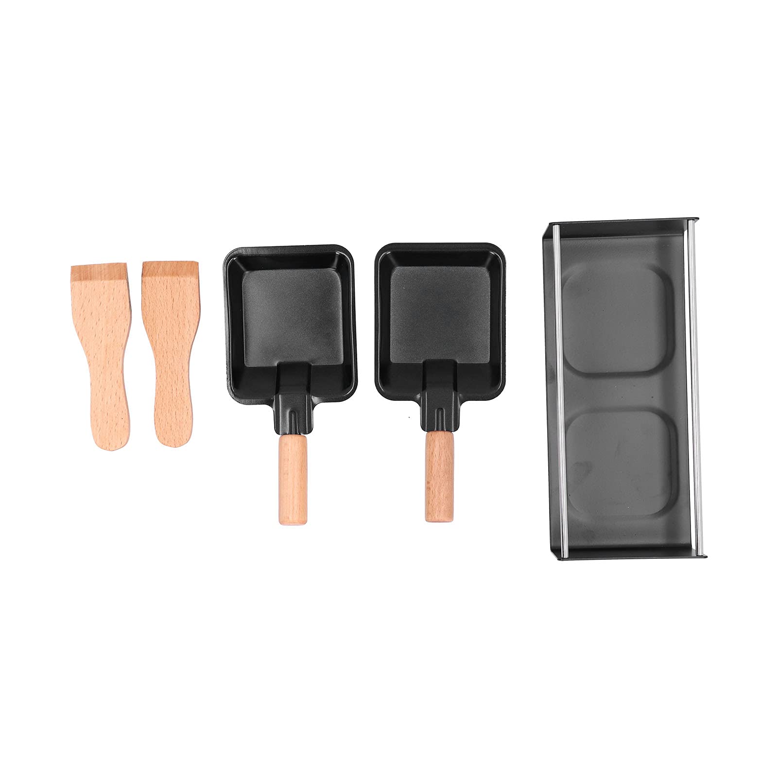 Poêle à fromage antiadhésive de cuisson portable et manche en bois pour cuisine