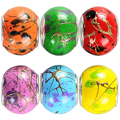 Rubyca 50 Pcs Bulk Abstract Murano Glass Beads Fit European Charm Bracelet For Diy Jewelry Making #TOP3