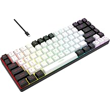 DC 5V 150mA 84 Keys 80% Gaming Keyboard, Ergonomic Curved Quiet Wired Computer Keyboard with RGB Backlight, Mechanical Keyboard for Office White