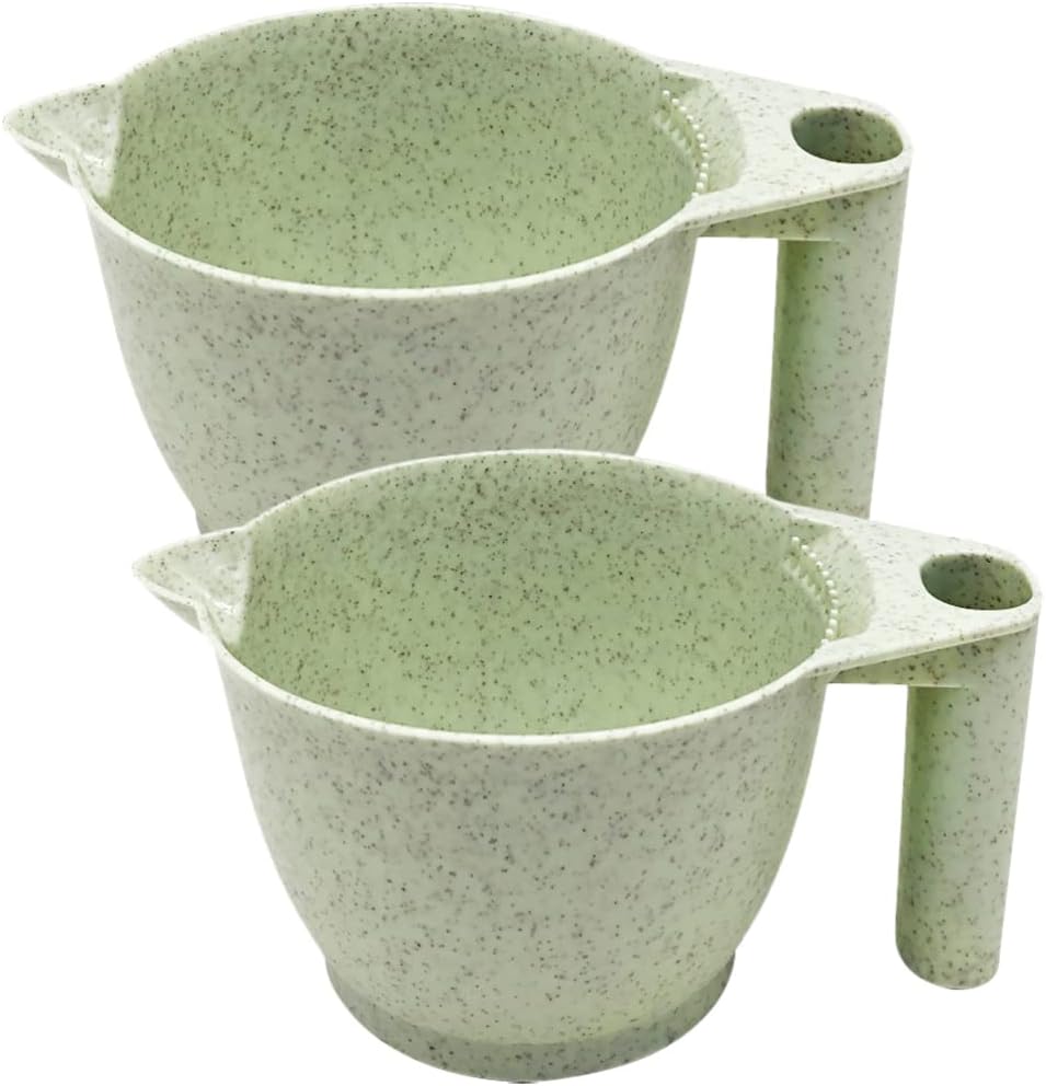 Beaupretty Hair Dye Mixing Bowl 2-Pack Hair Color Bowls with Handle Salon Color Bowls for Stylist and Home Dyeing Easy to Rinse 6.69 X 3.54 X 3.14 in