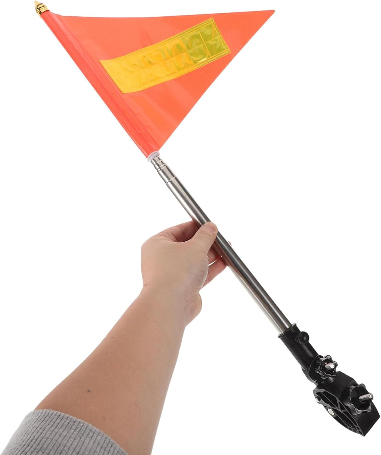 Reflective Telescopic Safety Flag for Wheelchairs and Scooters | Orange Polyester with Stainless Steel Pole, Portable Retractable Design, Universal Fit for Tricycle Use