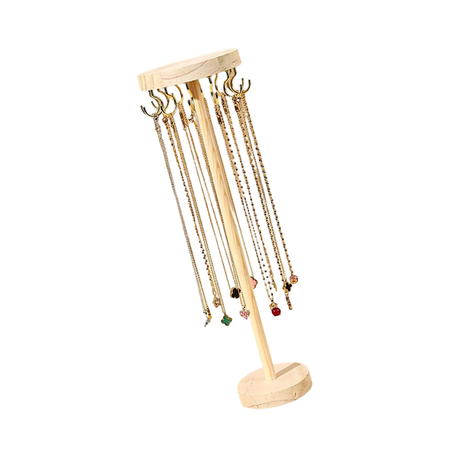 Zxfdsfdbnm Minimalist Wood Display Stand Loose Necklace Hanger for Necklaces Combining Functionality and Aesthetic Appeal Jewelry Display Holder