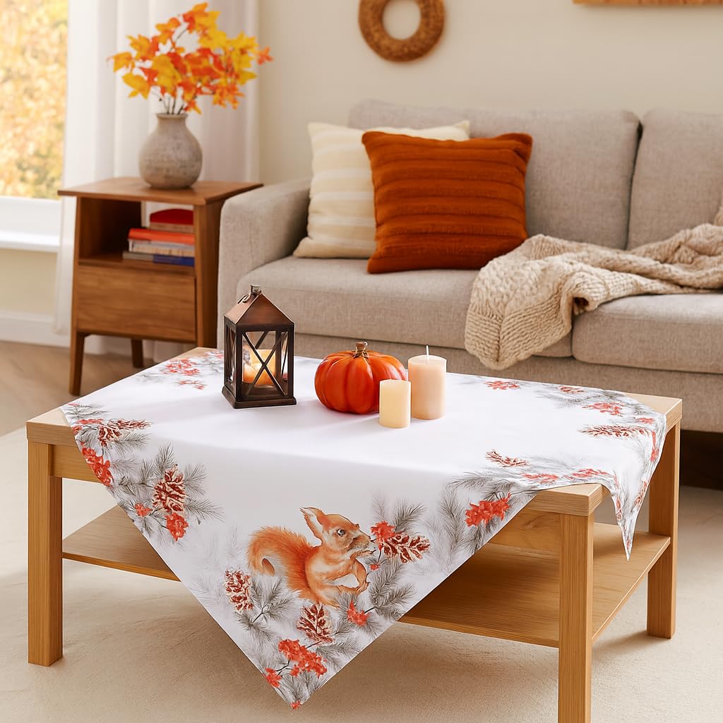 Kamaca Federa Per Cuscino Autunno Con Zucca - 85x85 Cm, Poliestere Morbido, Lavabile A 30° - 5