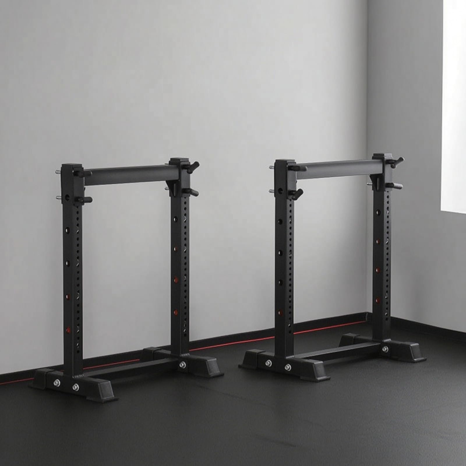 Gewichtheber-sicherheitsstange Bankdrückständer Trainingsstütze Langhantelablage aus Metall mit Solide Verarbeiteter Basis Und Verschiedenen Einstellmöglichkeiten für Training Fitnesscenter