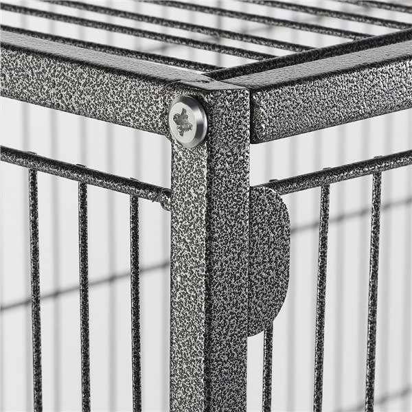 Abician Voliere Oiseaux Interieur sur Pied Grand Cage Oiseaux sur roulettes en Métal Cage à Oiseaux pour Perroquet Perruches 79 x 52 x 132 cm
