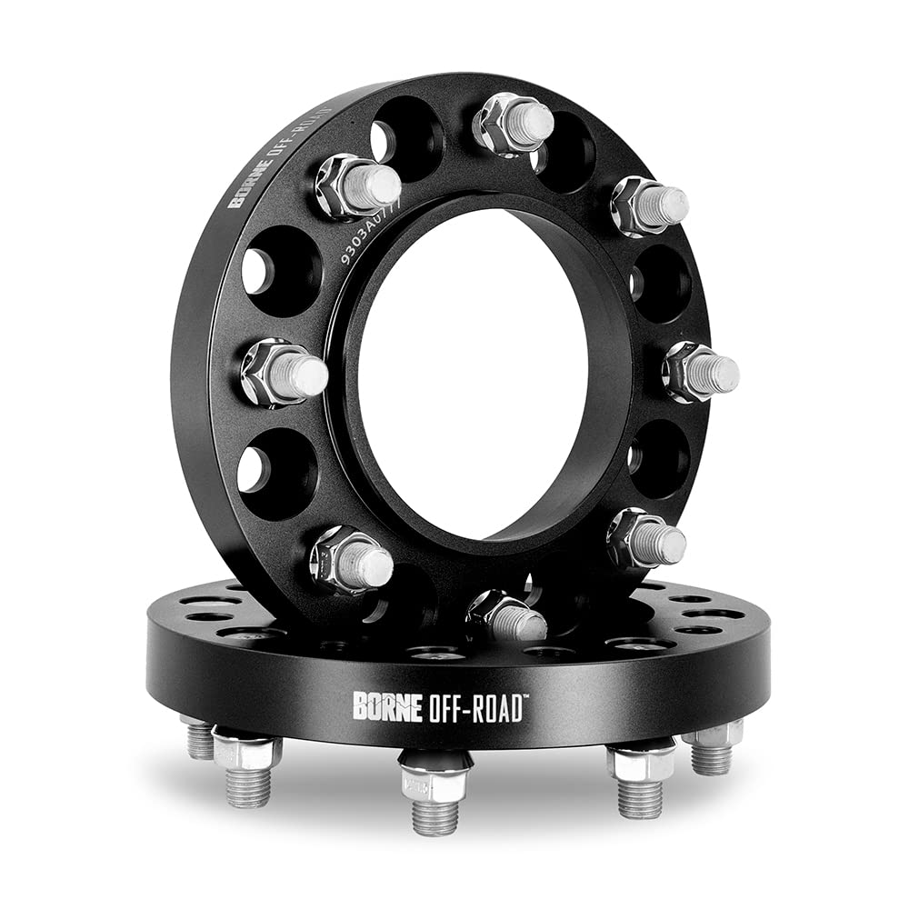 Mishimoto Borne Off-Road 8X165.1 Wheel Spacers, Compatible with RAM Cummins 6.7L, 2019+, 1" Thick, Black