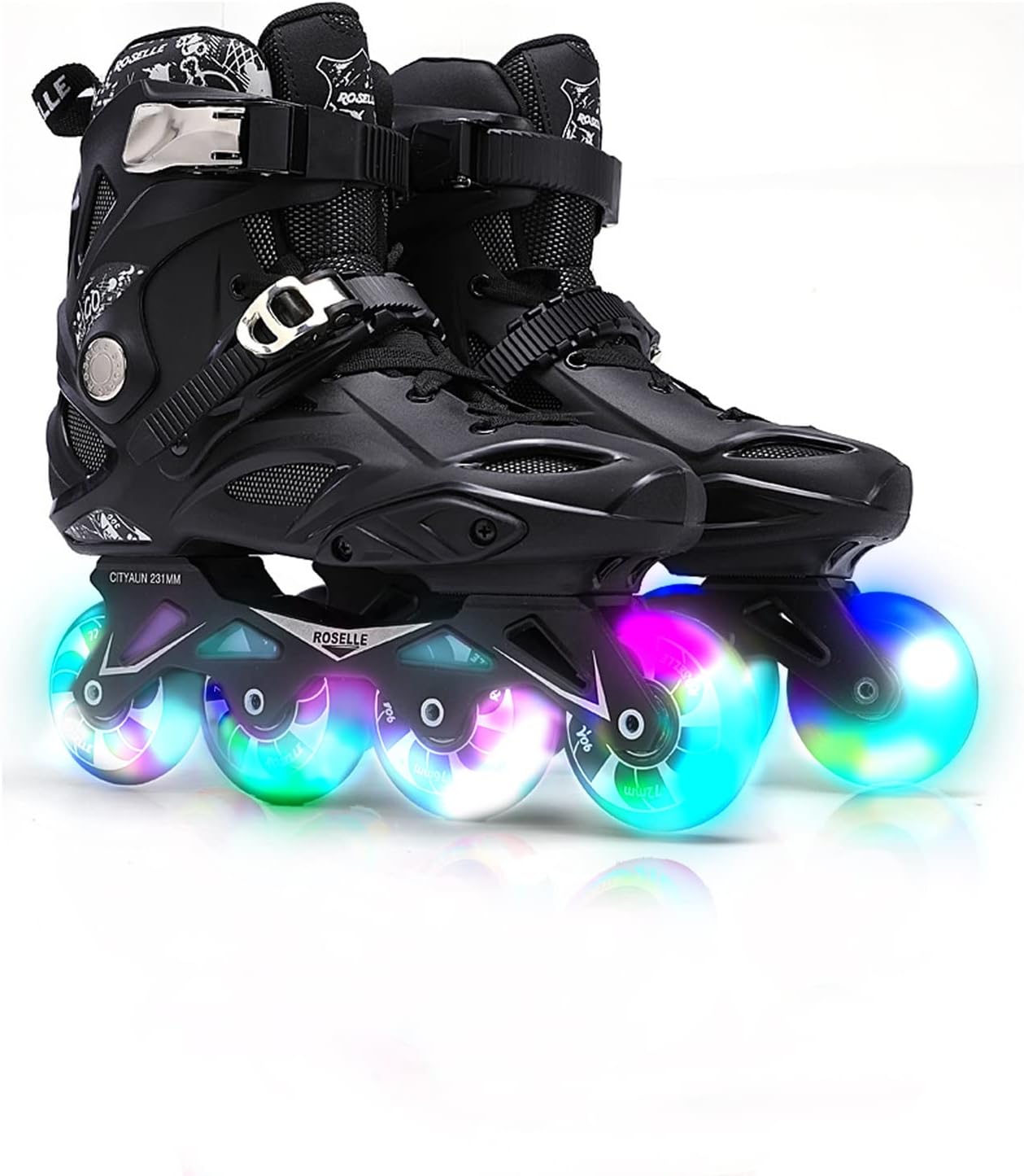 GT-Wheel Inline Skates for Adult, Professional Single Row Roller Blades Speed Skating Shoes, Upgrade Wheel and Performance Skates with No Physical Brake