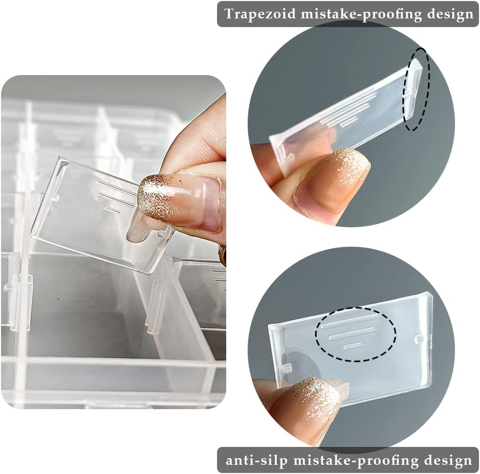 DIFIT 8 Pack 15 Grids Bead Organizer Craft Organizers and Storage Plastic Organizer Box Rock Collection Box Tackle Box Organizer with Removable Dividers