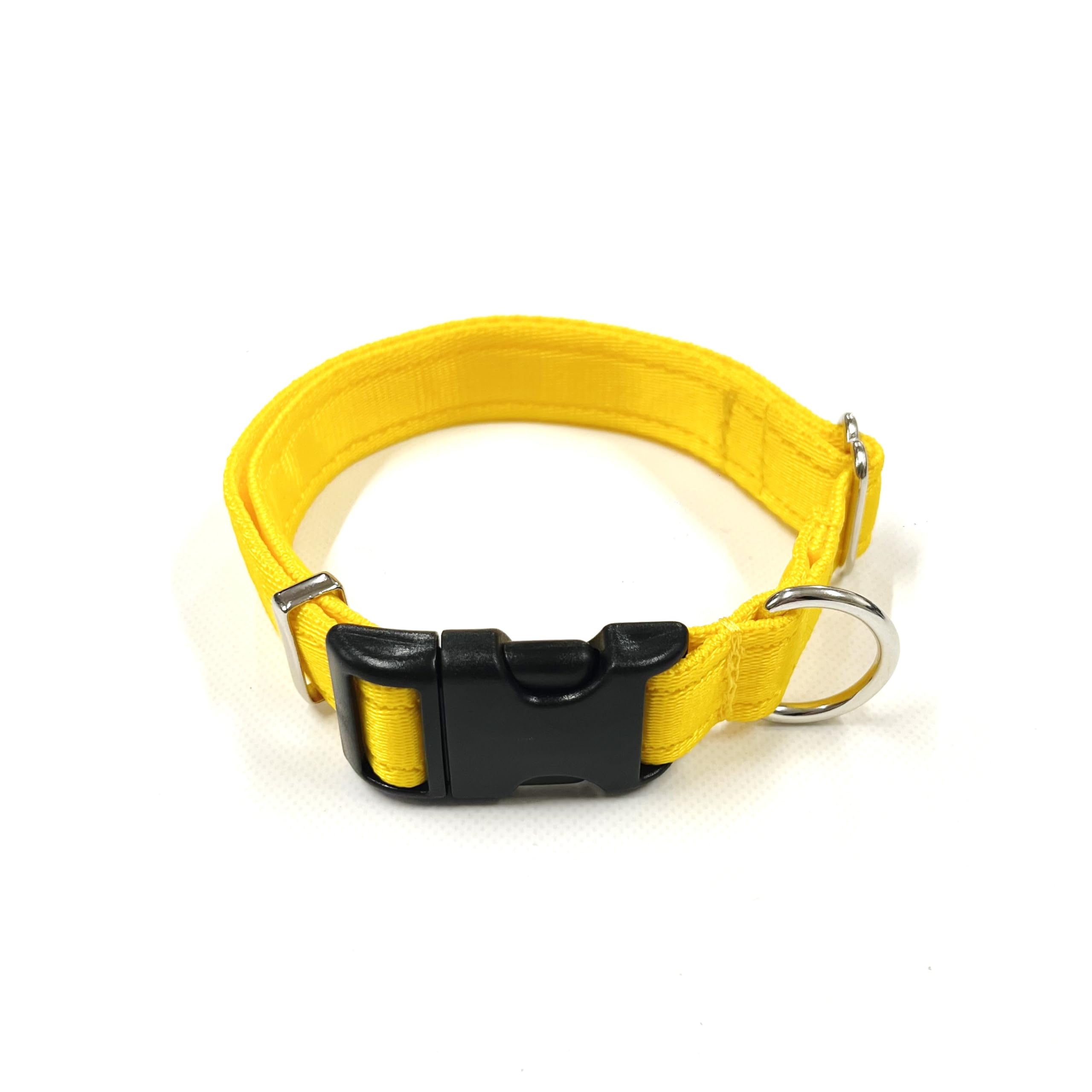 Adjustable Dog Collar Soft And Comfortable 25mm Cushion Webbing Training Walking All Dog Breeds (Yellow, Large (17" - 27")) โ image 1