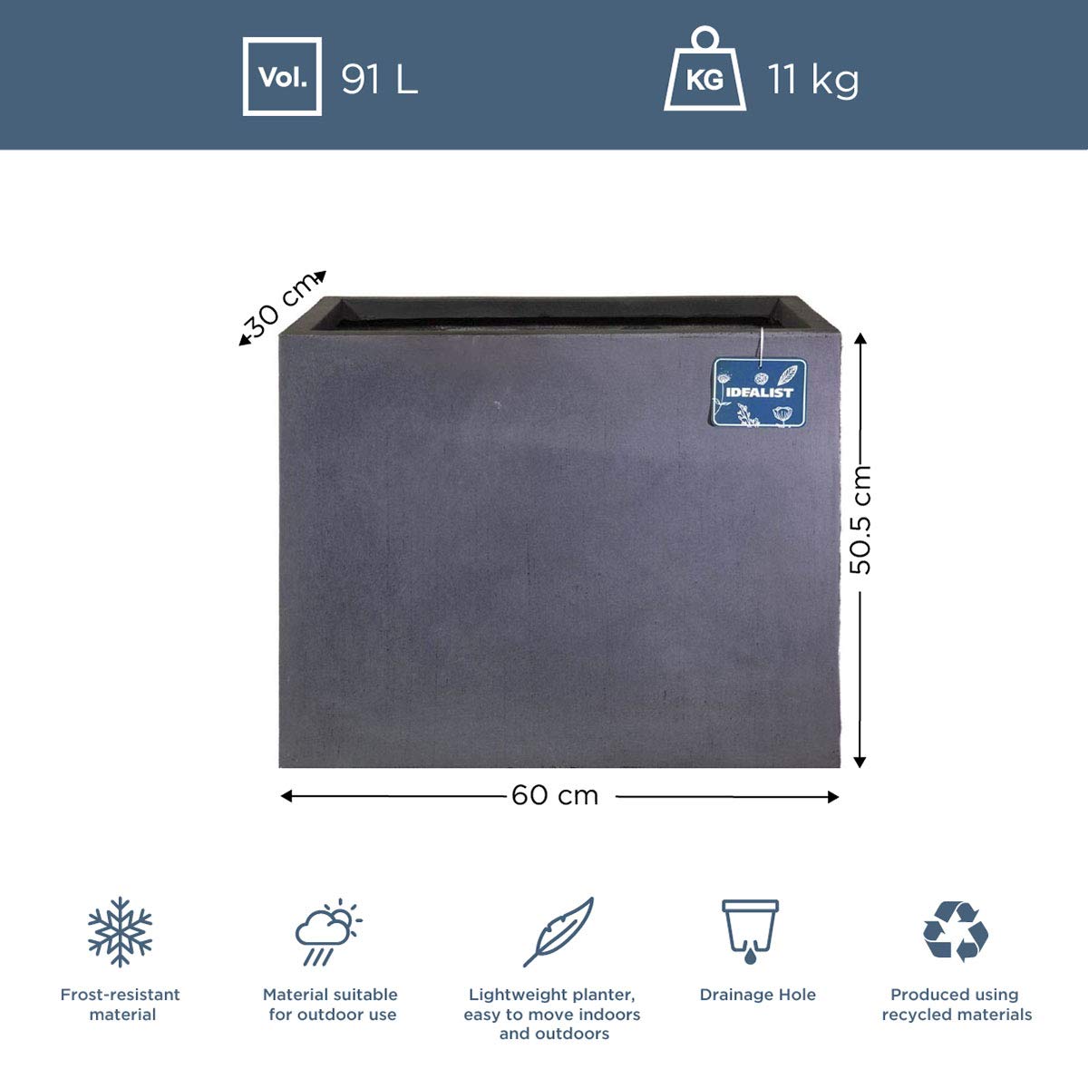 Buy IDEALIST Large Flower Outdoor Garden Planter Floor Pot with