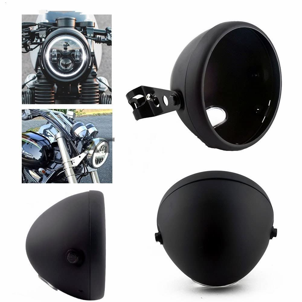 Headlights Schutzhülle 7 Zoll 7 "Universal Scheinwerfergehäuse Motorrad Scheinwerferabdeckung Montagehalterung Einstellbare Scheinwerferschale Leuchtturm Scheinwerfergitter(35-43mm)
