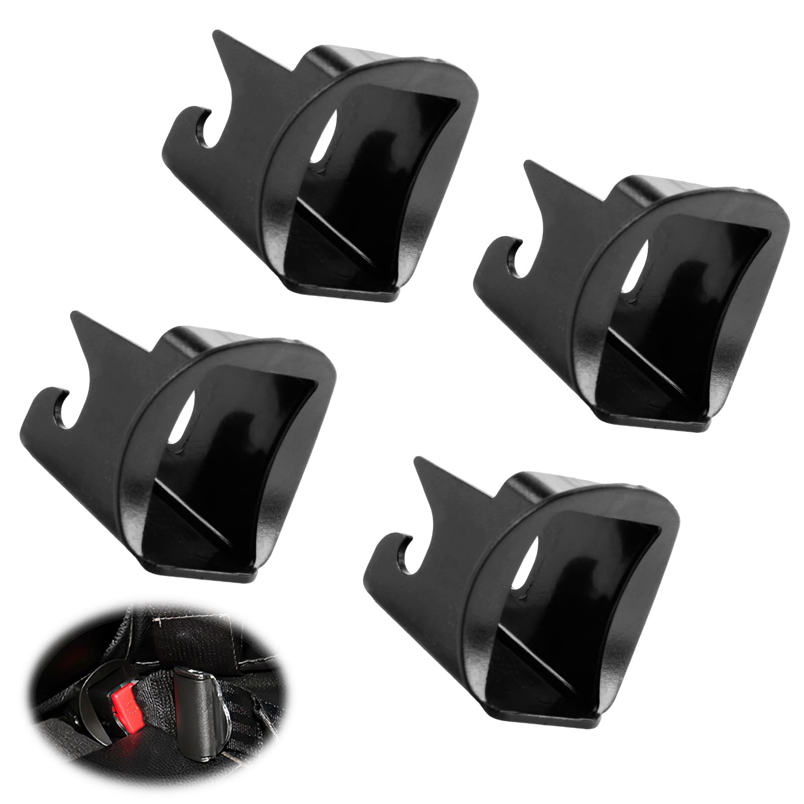 2 Paar Kindersicherung Autositz Führungsschlitz Isofix Führungsrille Sicherheitsgurt Halterung Connector Universal Fit Schwarz