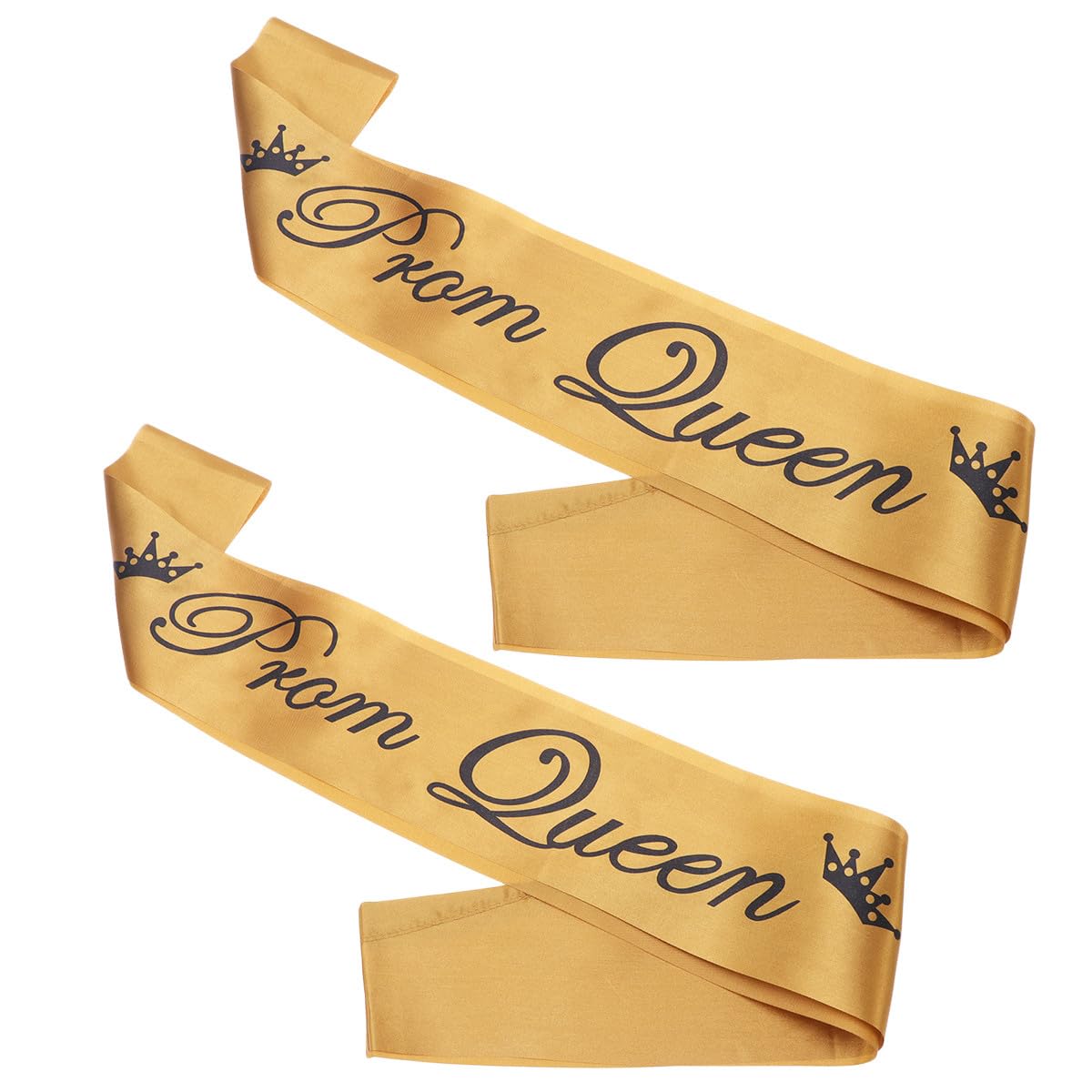 MAGICLULU 2pcs Golden Ribbon Prom Queen Shoulder Straps, Party Etiquette Sashes for Graduation, Halloween, Bachelor Party Accessories