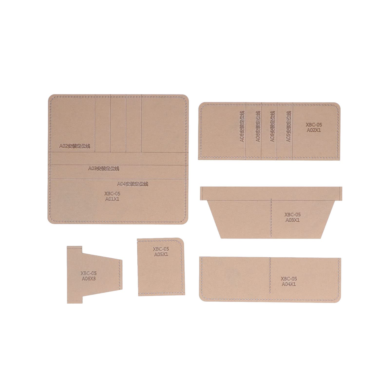Modèle de portefeuille long acrylique transparent et outils de coupe pour maroquinerie DIY