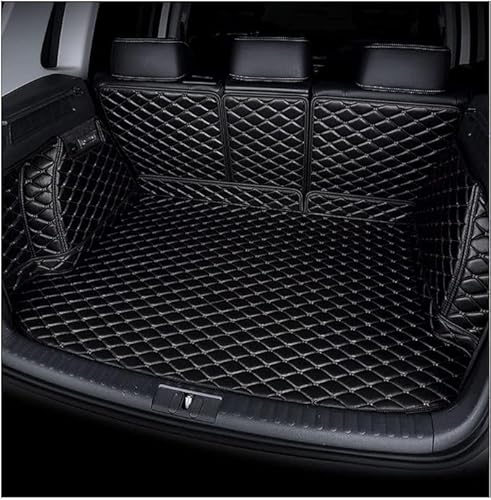 Car Boot Protector for Mitsubishi Outlander SUV 2000-2024 2025, Car Boot Liners, Waterproof Durable Non-Slip Anti-wear PU Leather Full-Coverage Mats, Sturdy and Durable(Black)