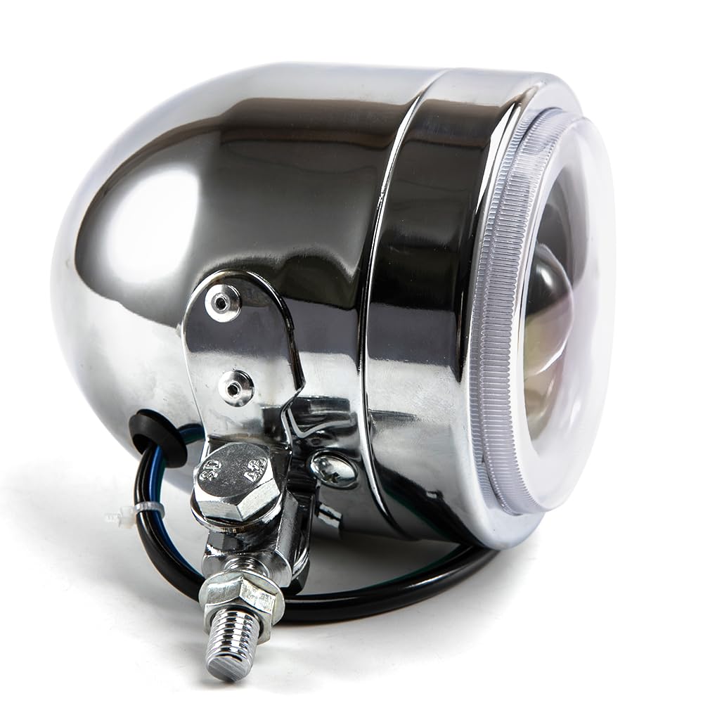 Faros Auxiliares de Moto LED Faro Motos Dobles Faros Antiniebla Moto Compatible Bobber Street Cafe Racer (chrome)